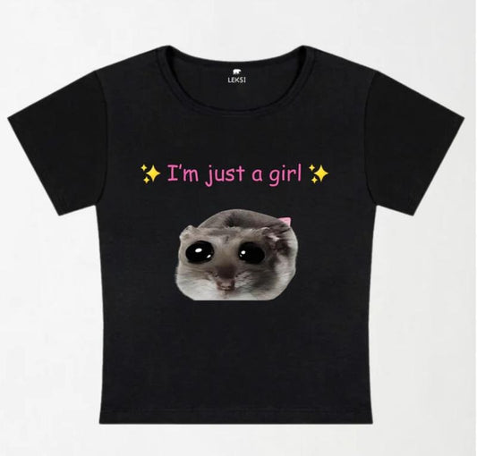 I'm A Girl Y2K Baby Tee 90s Baby Tee, Graphic Shirt Crop-graphic baby tee  - Womenswear