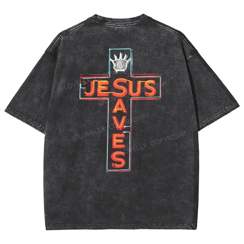 I'm In My Saves Jesus Era Unisex Washed T-Shirt, Christian Jesus  t shirts, Vintage 90s Graphic Tee Gift