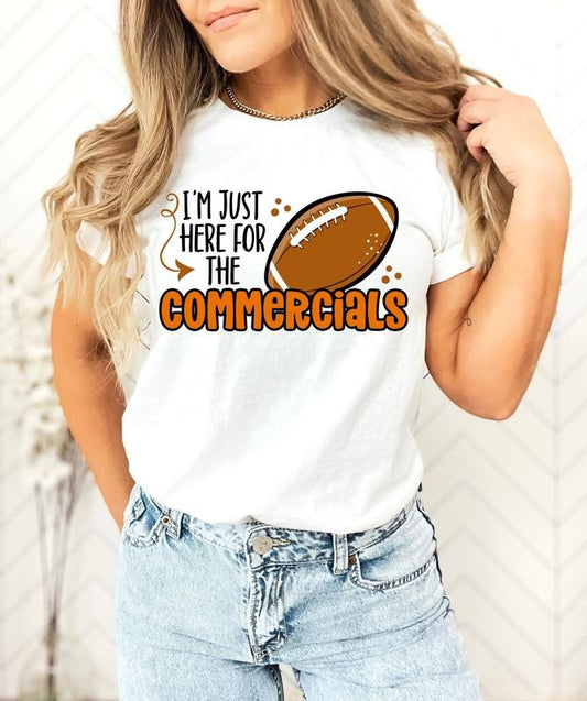 I'm Just Here For The Football Commercial Shirt, Super Bowl, Game Day Football, Super Bowl 2024, Unisex T-Shirt, Gifts For Sport Lover Sister, Short Sleeve Tee Shirt, Gift Ideas For Her, Gifts For Birthday
