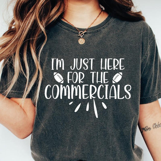 I'm Just Here For The Snacks And Commercials Shirts, Team Halftime, Game Day Gift Tee, American Football, Football Lover, Unisex T-Shirt, Short Sleeve Tee Shirt, Gifts For Women, Gifts For Birthday Mothers Day