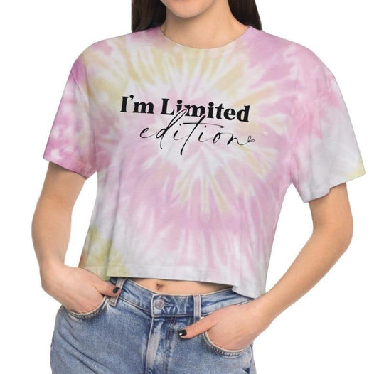 I'm Limited Edition Women's Tie-Dye Crop Top, I'm Not Perfect Tee, You Matter Always Shirt, Retro Positive Quotes, Boho Inspirational, Love Yourself