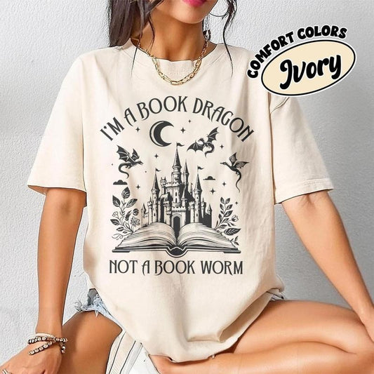 I'm Not A Bookworm I'm A Book Dragon Vintage T-Shirt, Book Lover, Book Nerd Shirt, Reading Lover Shirt, Librarian Shirt, Book