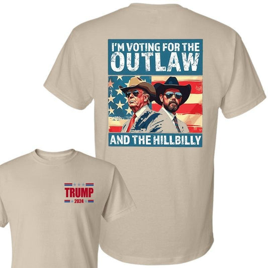 I'm Voting For The Outlaw And Hillbilly American Flag Trum Vance Shirt, Trum Vance 2024 Shirt, Election Shirt, Gift for Men and Women