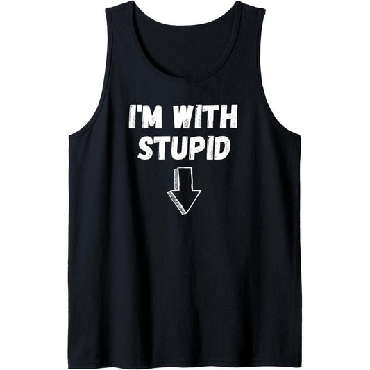 I'm With Stupid, Down Arrow, Funny Joke, Fun Costume Tee Tank Top MADE IN USA