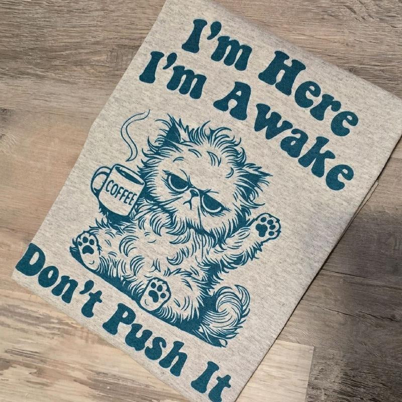 I'm here i'm awake don't push it graphic Tee or Sweatshirt