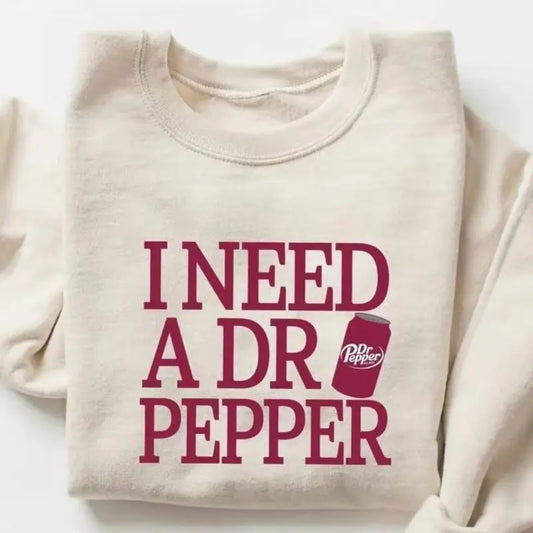 I need a DR PEPPER with red COKE Sweatshirt-  T-Shirt - Fabric, Pullover