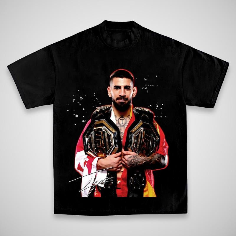ILIA TOPURIA DOUBLE CHAMP TEE, Boxing T-shirt, Boxer Tee, Sports Shirt, UFC Shirt, MMA Shirt, Gift for Him Gift For Her Menswear Clothing Cotton Unisex Graphic Sweater Hoodie T-shirt