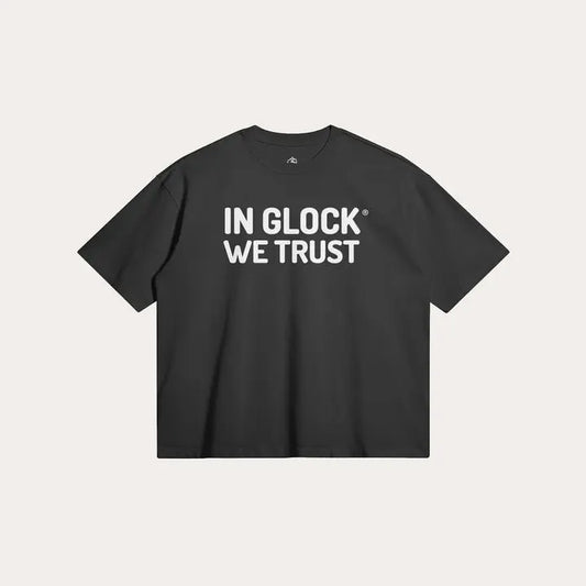 IN GLOCK WE TRUST TEE Vintage T-Shirt Top Menswear 2 Sides