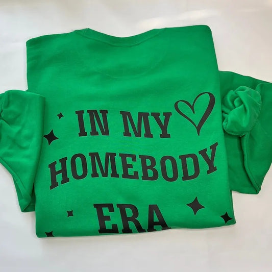 IN MY HOMEBODY ERA SOLID COLOR Crewneck Long Sleeves SWEATSHIRT Casual Cotton Spring Day Soft Cozy Comfortable Fit