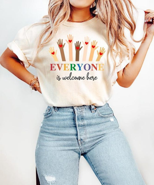 Idaho Teacher Shirt, Everyone is Welcome Here Shirts, Inclusion And Equality Sweatshirt, Graphic Tee For Men, For Women