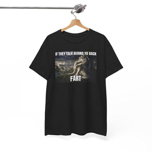 If They Talk Behind Yo Back Fart Sitting Wolf Tshirt - Literally Me Tee Funny Meme Emo Sigma Silly Animal Mental Health Month Mentally Shirt Crew Neck Graphic T-Shirt