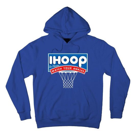 Ihoop I Hoop So Please Watch Your Ankles Classic Logo Funny Basketball Hoodie
