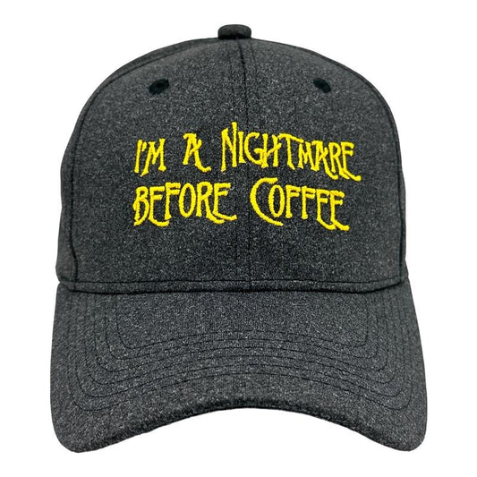Im A Nightmare Before Coffee Hat Funny Halloween Caffeine Lovers Movie Cap Funny Hats Christmas  Funny Coffee  Novelty Caps for Men Black - Standard