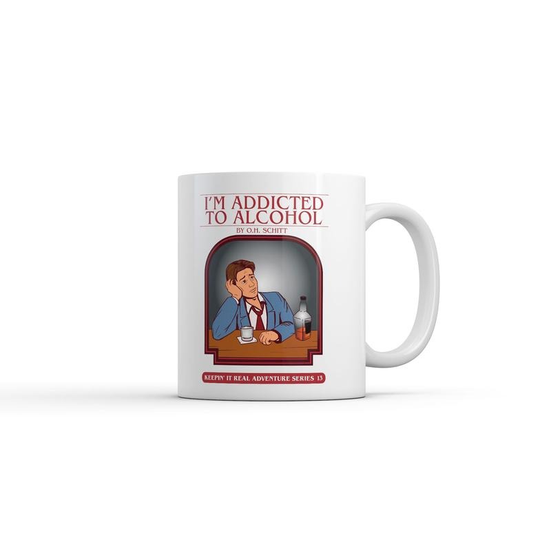 Im Addicted To Alcohol Book Mug Funny Sarcastic Graphic Novelty Coffee Cup-11oz Funny Coffee Mugs Ceramic Printed Drinkware Cup