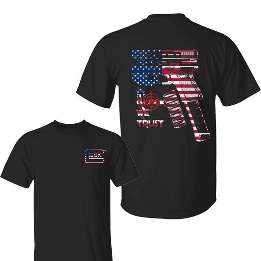 In Glock We Trust Flag USA Shirt, Men's T-Shirt, Classic Fit, Soft Cotton Unisex, Mens Gift Ideas