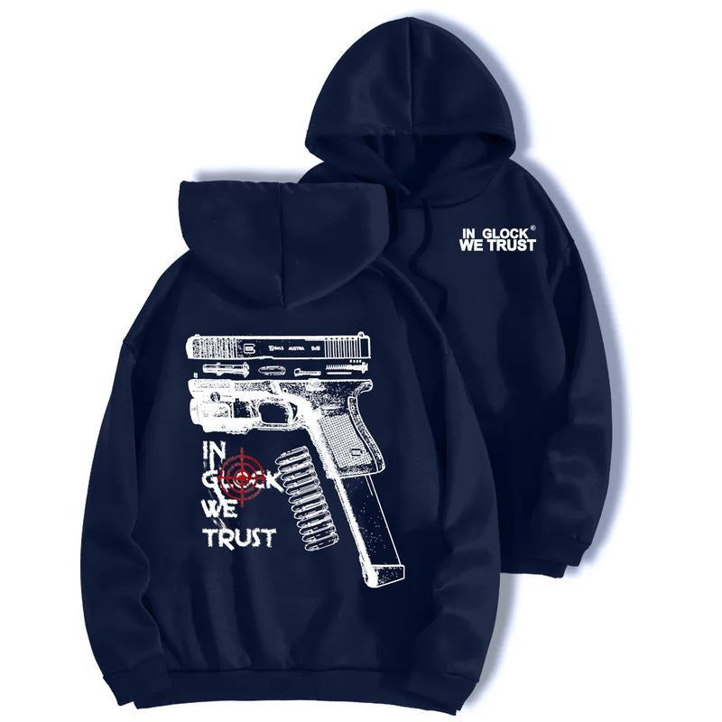 In Glock We Trust Hoodie,Graphic Design Hoodie Womenswear Classic,Unisex classic Hooded