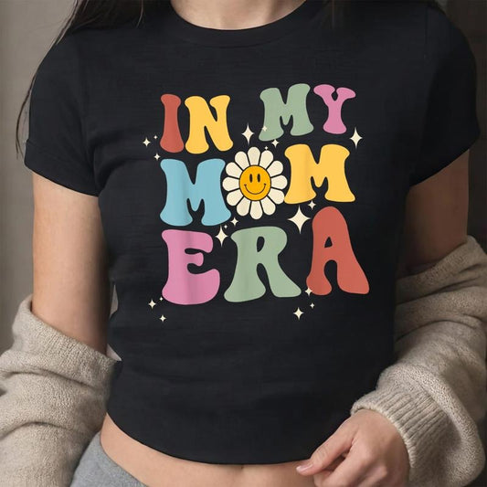 In Mom Era Groovy Retro Cool My Club Moms Women Y2K Baby Tee, Mothers Day Baby Tee, Trendy Aesthetic Top Gift For Her