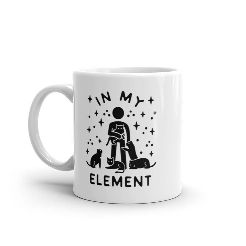 In My Element Cats Mug Funny Kitten Lovers Pet Graphic Novelty Coffee Cup-11oz Funny Coffee Mugs Ceramic Printed Drinkware Cup