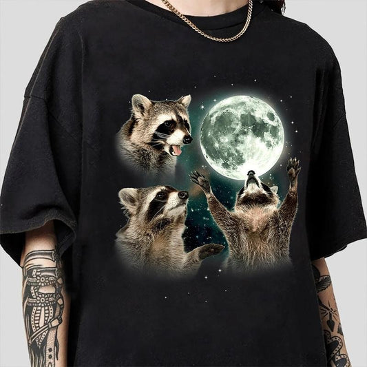 In My Feral Era Racoons howling at the Moon T-Shirt, In My Feral Era T-Shirt, Racoons howling at the Moon Tee