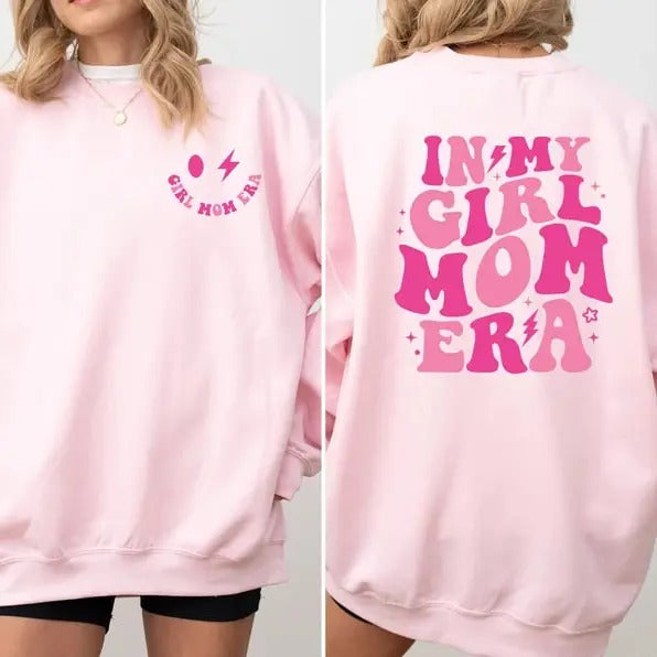 In My Girl Mom Era Sweatshirt, Girl Mama New Mom Gift Sweatshirt, Retro Girl Mom Club, Girl Mom Gift, Mother's Day Sweatshirt
