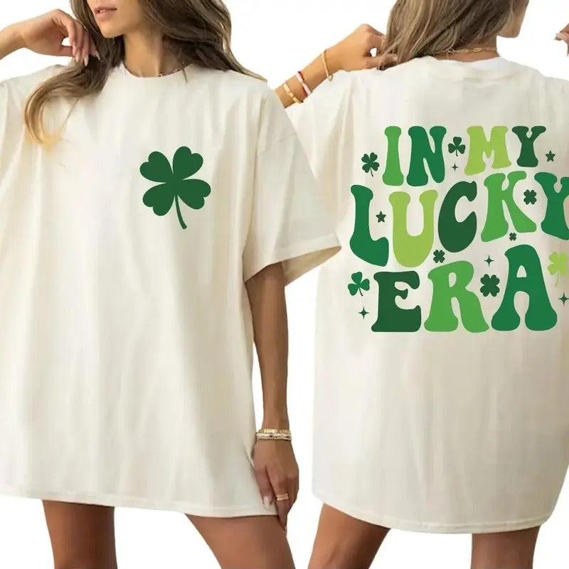 In My Lucky Era Saint Patrick's Day T-Shirt, St Patrick's Day, St Patricks Day Family Shirt, Lucky T-shirt, Four Leaf Clover, Shamrock Gift For St Patrick's Day, Clover Lucky Shirt