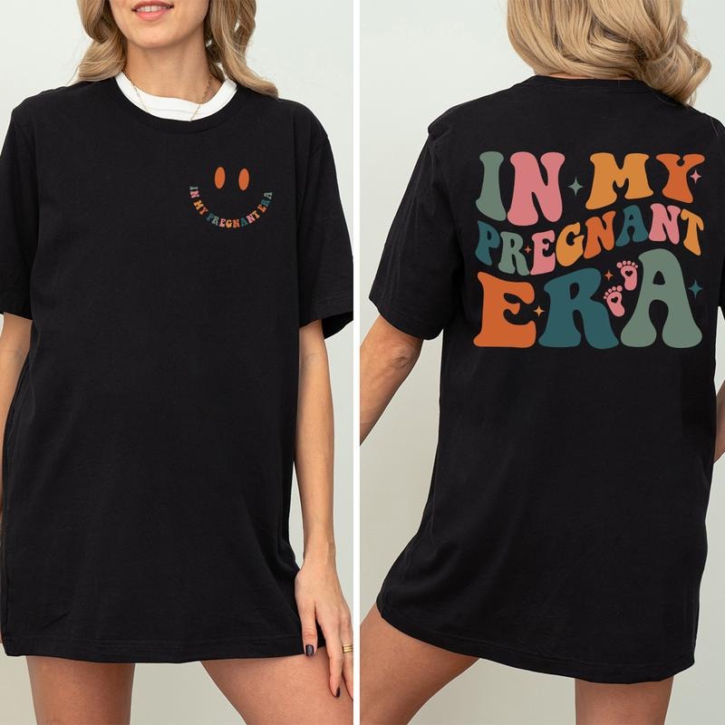 In My Pregnant Era Shirt, Pregnancy Sweatshirt, Gift for New Mom, Pregnant Women Tee, Baby Reveal Gift, Mother's Day Gift, Cute New Mom Tee