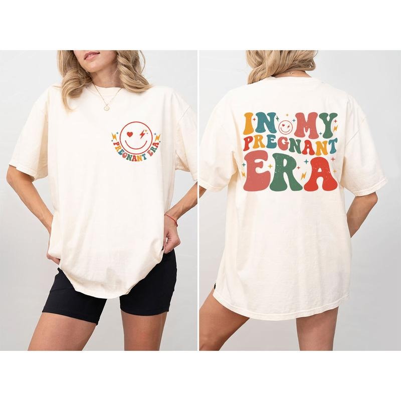 In My Pregnant Era Shirt, Pregnant Mom Shirt, Comfort Shirt for New Mom, Mama To Be Tee, Groovy Shirt, Baby Announcement T-Shirt, Pregnancy T-shirt for Women, Mother's Day Gift, Gift for New Mom, Pregnant Women Tee, Cute New Mom Tee, Women Top