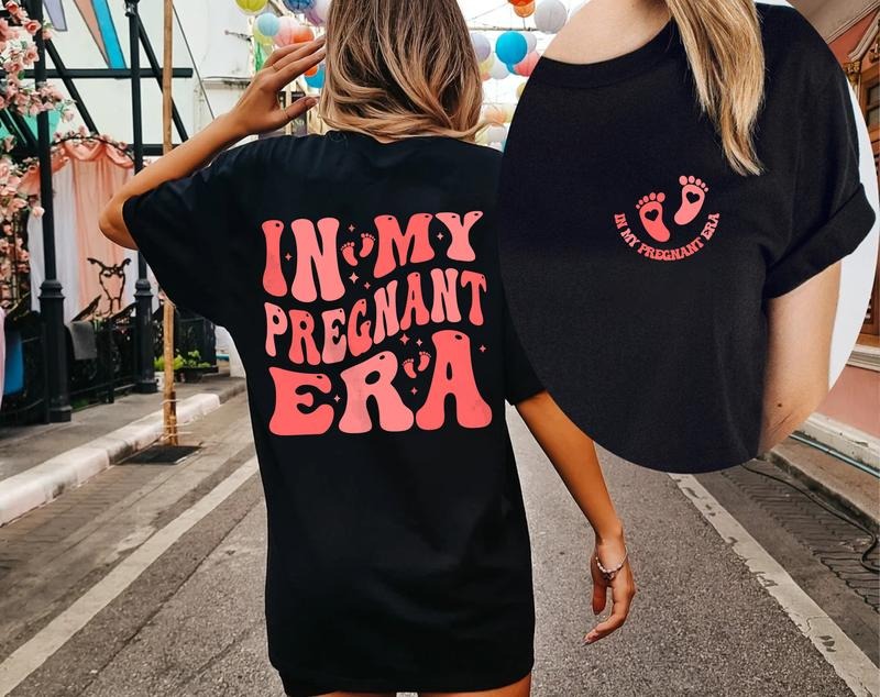 In My Pregnant Era T-shirt, Gift for New Mom, Retro New Mom Shirt, Pregnancy Shirt, Baby Announcement