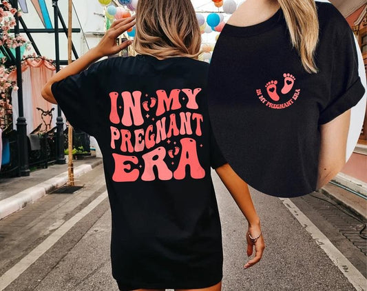 In My Pregnant Era T-shirt, Gift for New Mom, Retro New Mom Shirt, Pregnancy Shirt, Baby Announcement