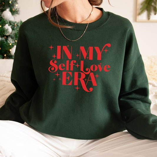 In My Self Love Era Valentines Day Sweatshirt, Women's Self Love Sweatshirt, Funny Cute Valentine Tee, Single Valentine Shirt, Valentines T-Shirt, Valentines Gifts For Men and Women, Gifts For Valentines Day Comfort Fitted Soft Womenswear
