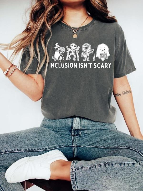 Inclusion Isn't Scary Halloween Shirt, Inclusion Awareness Shirt, SLP Halloween Shirt, Halloween Sped Teacher Tee