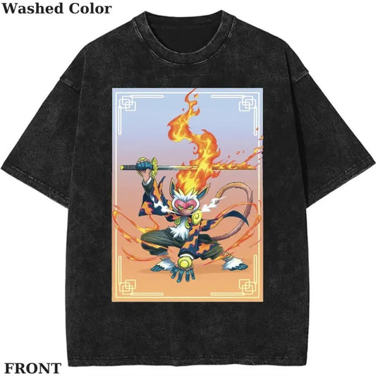 Infernape as a Demon Slayer x pokemon T-shirt, Pokemon Graphic T-shirt, Anime T-shirt, Funny T-shirt, Vintage Graphic Tee, Womenswear Cotton Top