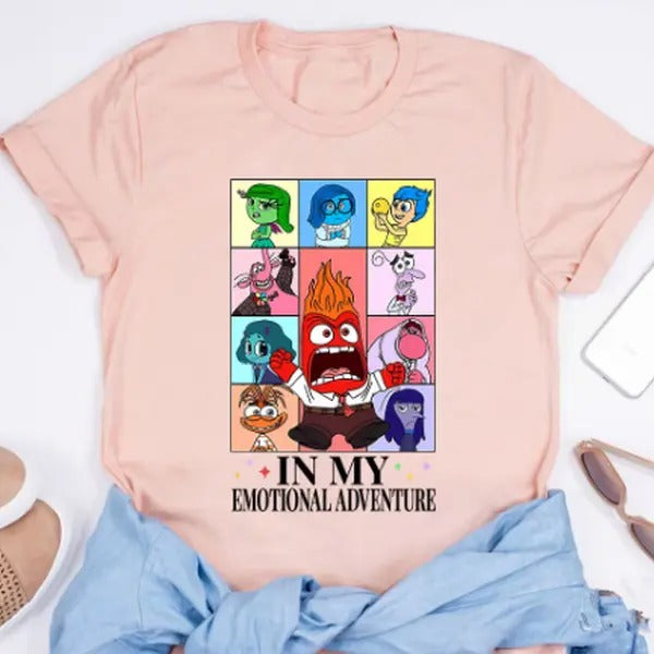 Inside Out 2 Today I Feel T-Shirt for Women - Emotional Adventure Graphic Tee Shortsleeve Crewneck