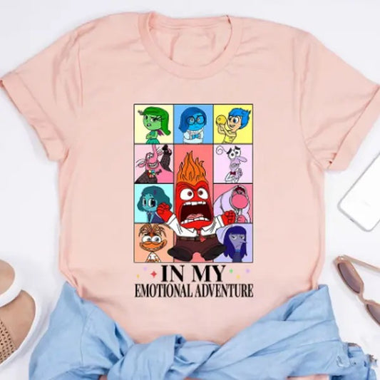 Inside Out 2 Today I Feel T-Shirt for Women - Emotional Adventure Graphic Tee Shortsleeve Crewneck