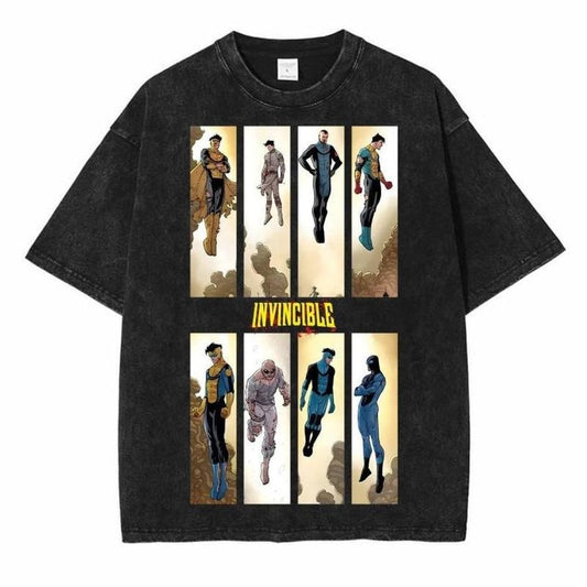 Invincible War Washed T-Shirt, Comics Shirt, TV Show Comics Shirt Vintage Washed T-Shirts, Trending Comic Tshirt, Layer-Friendly