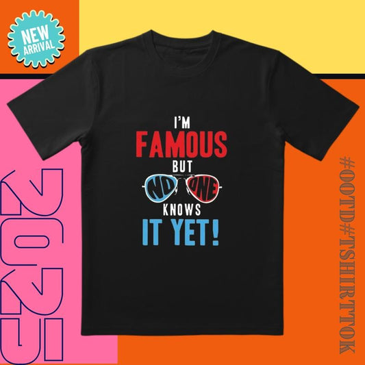 'Invisible Celebrity' Tee |   Orange-Blue Contrast |   'I'm Famous' Social Media Must-Have