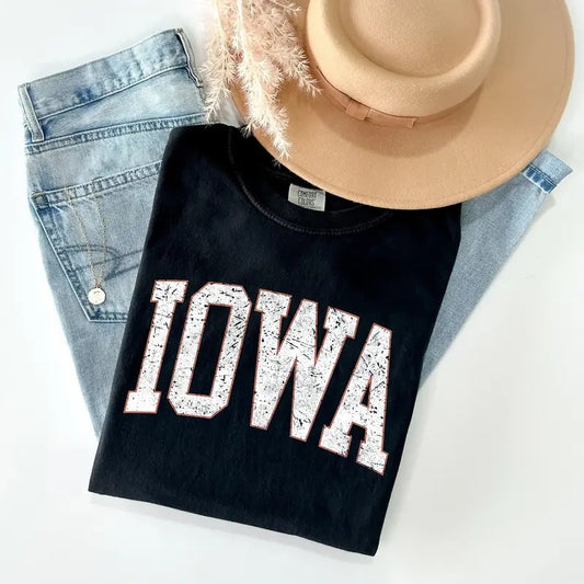 Iowa, Football, Sports, Game Day, Big Game, Touchdown, Tailgate Party, University, College, State Tshirt, Women's Comfort Colors Tshirt, Graphic Tee
