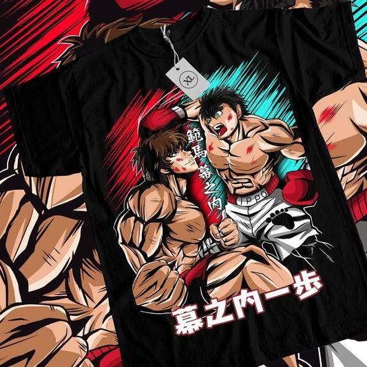 Ippo Vs Baki T-Shirt S-4XL Kamogawa Boxing Gym Ippo Baki Anime Sport Shirt Tshirt S-4XL