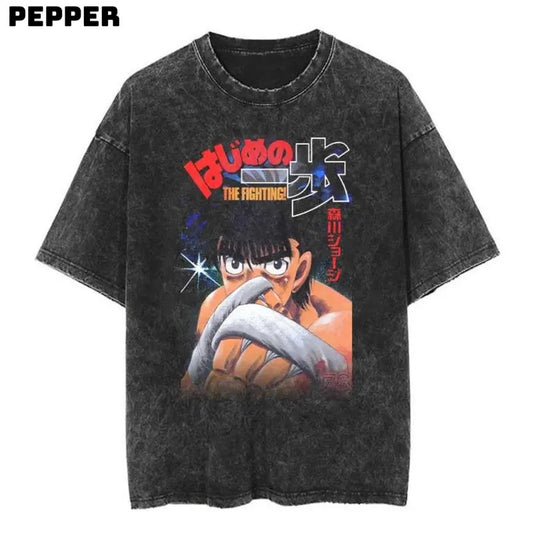 Ippo Will Power Vintage Tshirt , Anime Dragon Ball Shirt , Ippo Will Power Shirt , Dragon Ball Top Menwear And Womenwear , Gift For Man And Gift For Women ,  Gift For Birthday , Streetwear Shortsleeve Menswear Underwear Tropical Human T-Shirt Cotton