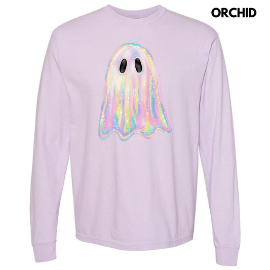 Iridescent Shimmer Ghost Long Sleeve Comfort Colors T-Shirt 'NLB'