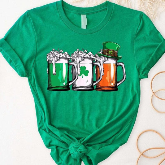 Irish Beer St. Patrick's Day Shirt, Paddy's Day Drinking Team Tee, Shamrock & Ireland Flag Shirt, Perfect Gift For Beer Lover,Shamrock Shirt