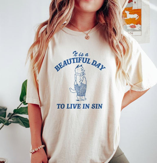 It's Beautiful Day T Shirt, Vintage Cartoon Tee, Cottagecore T Shirt, Cottage Core, Aesthetic Cartoon Tee, Unisex T-Shirt, Gifts For Women, Short Sleeve Tee Shirt, Gift Ideas For Her, Gifts For Christmas Birthday Mothers Day Anniversary