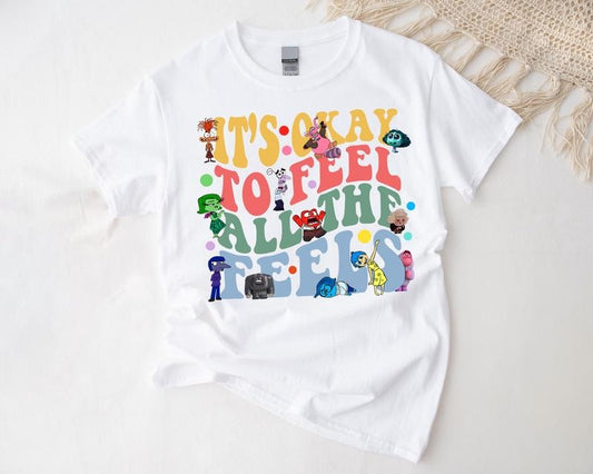 It's Okay To Feel All The Feels Shirt,  Mental Health Matter Shirt, Emotional support shirt, Feelings shirt, Inside Out 2shirtstyle{n002}2
