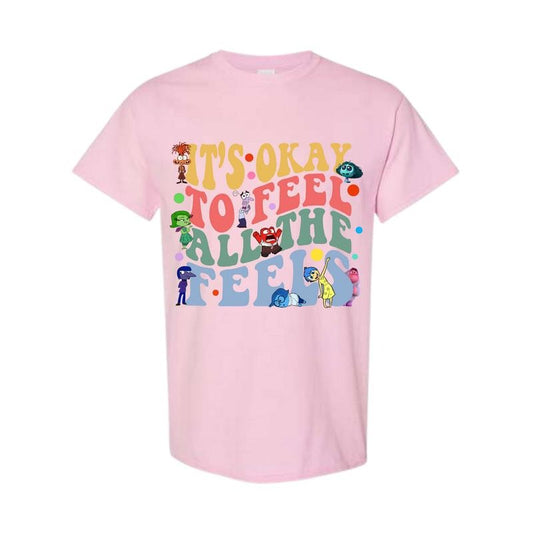 It's Okay To Feel All The Feels Shirt, Mental Health Shirt, Inclusion Shirt, Full Color, Full Size Classic Cotton