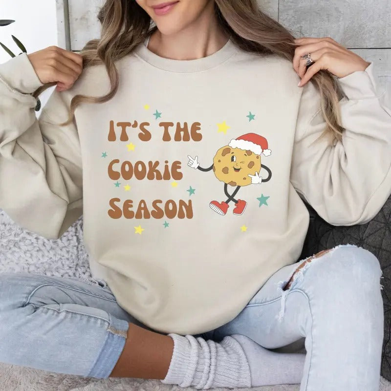 It's the Cookie Season, Christmas Sweater, Holiday Sweater, Retro Shirt, Winter Shirt, Unisex Crewneck Sweatshirt