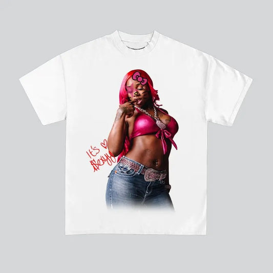 Its Sexyy Kitty Red Super Star Graphic Rap Tee Shirt Streetwear New Design