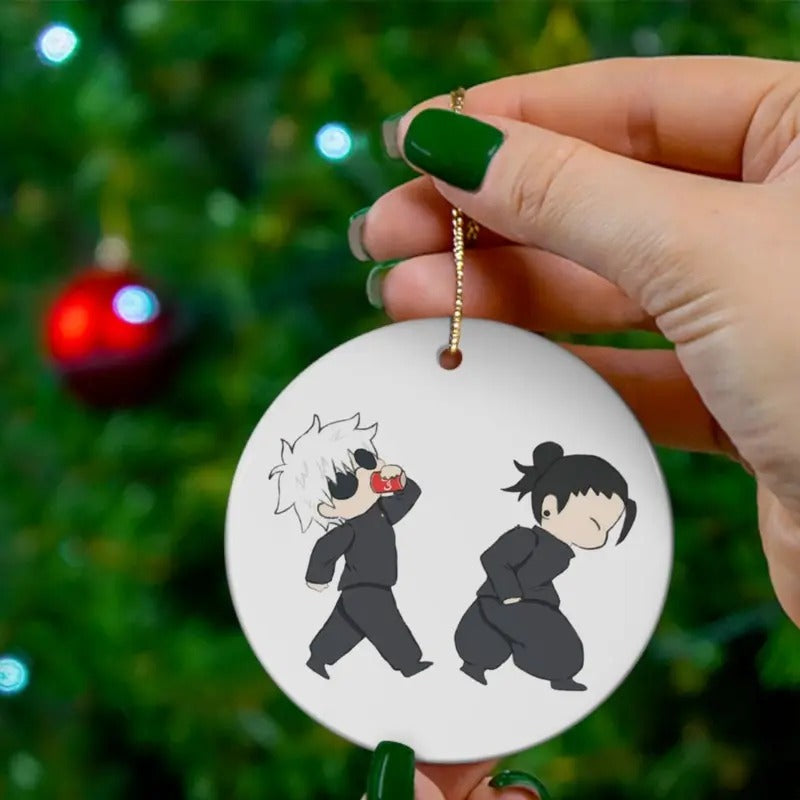 JJK Ceramic Ornament, Anime Lover Gift, Gojo and Geto, Anime Christmas Ornament, Gift For Her
