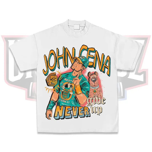 JOHN CENA NEVER GIBE UP TEE, John Cena Shirt, WWE Fans Shirt, Wrestling Tee, Unisex Graphic For WWE Fans Clothing, WWE Tee, Menswear Cotton Crewneck Clothes
