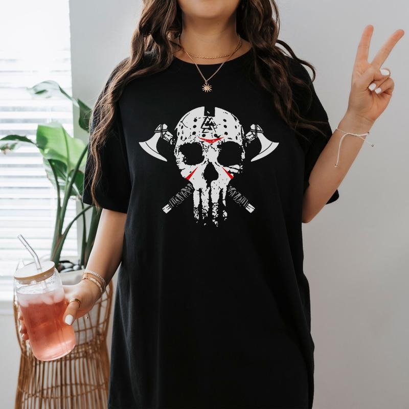 Jason Voorhees Vikings Valknut Shirt Friday 13th Movie Shirt Halloween Horror Movie Lovers Shirt Halloween Party Shirt
