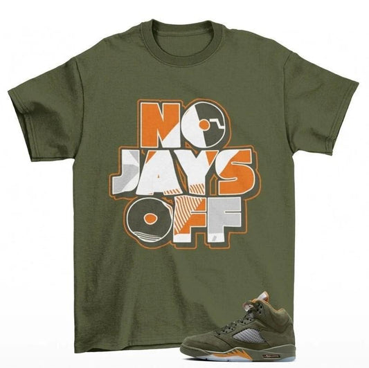 Jay All Day Sneaker Shirt to Match Jordan 5 Retro Olive